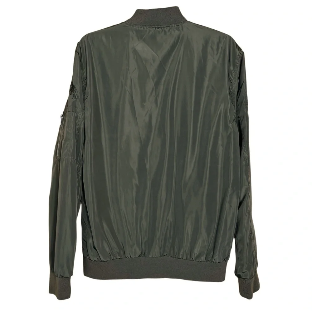 Army Performance Bomber Jacket Unisex Small Green Satin Military Uniform Costume